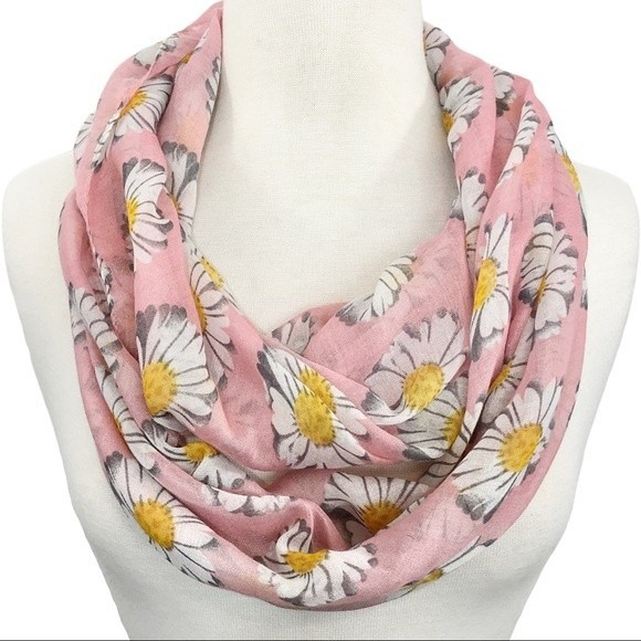 Daisy Pink Loop Infinity Scarf - Picture 1 of 4